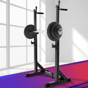 Squat Rack Weight Lifting Barbell Bar Adjustable Stand Gym Exercise Equipment - Picture 1 of 7