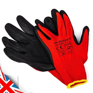 * SICHERHEITSHANDSCHUHE latexbeschichtet Bau Transport Sortier Lager JM110A - Bild 1 von 2