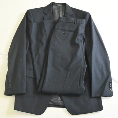 Jones New York 40R 34x32 Azul Marino Punto Pin Lana Hombres Chaqueta Pantalones Traje Foto 1 de 4