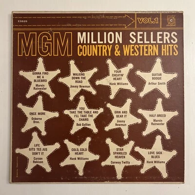 MGM Million Sellers Country & Western hits, Vol. 1 MGM Vinyl LP E3825 VG/VG - Image 1 of 4