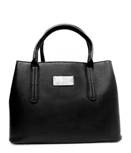 Bebe Women's Handbag Aubrey Mini Croco Satchel With Strap Cross body New Black - Picture 1 of 6