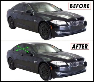 Chrome Delete Blackout Overlay for 2011-16 BMW 5 Series F10 Window Trim - Image 1 of 3