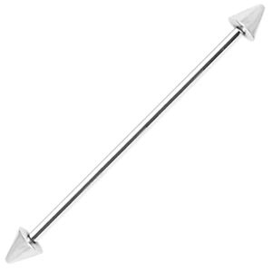 Industrial w/Spikes 14 Gauge 1-7/8" 6mm Spikes Steel Barbell @Z - Picture 1 of 3