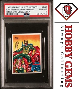 LOKI ENCHANTRESS PSA 8 1980 Marvel Super Heroes Sticker Venezuela #202 - Picture 1 of 2