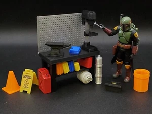 JUEGO DE BANCO DE TRABAJO DE GARAJE PERSONALIZADO 3.75" ESCALA 1:18 STAR WARS GI JOE FIGURA DIORAMA - Imagen 1 de 2