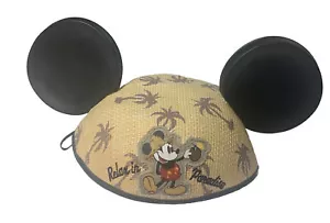 Cappello Disney Orecchie di Topolino Paglia Epcot Y2K Taglia Unica Relax In Paradiso Palme - Foto 1 di 2