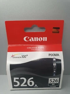 1x BRAND NEW GENUINE ORIGINAL CANON BLACK CLI-526BK INK CARTRIDGE - J3 - Picture 1 of 4