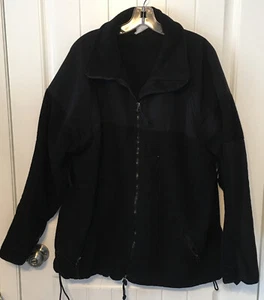 Military Black Polar Fleece Jacket, Synthetic ECWCS Cold Weather, X-LARGE - Picture 1 of 9