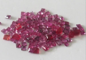 10pcs Natural Vietnam Ruby Square Cut Gems – Unusual Colour Loose Stones - Picture 1 of 4