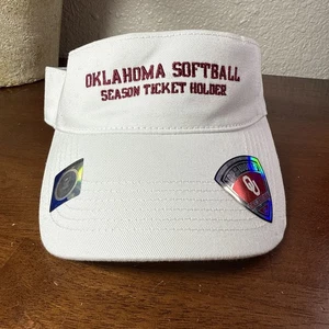 Oklahoma Sooners OU Softball Visor Patty Gasso White Embroidered New - Picture 1 of 12