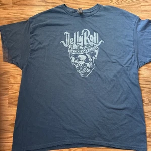 Jelly Roll Mens Jelly Roll Official Merchandise City Skull Blue Shirt  2XL - Picture 1 of 7