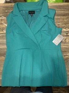 Vestido Donna Morgan talla 16 verde azulado plisado sin mangas. Nuevo con etiquetas. J - Imagen 1 de 9