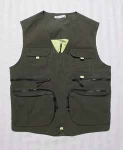ZARA Men's Dark Green Cotton-Blend Outerwear Utility Vest 80089348 Size S-M - Picture 1 of 13