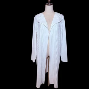 Cardigan aperto Marc New York bianco linea lunga a costine XL - Foto 1 di 11