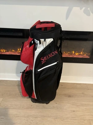 Carro de golf Srixon negro y rojo bolsa/14 divisores/con cubierta para lluvia Foto 1 de 4