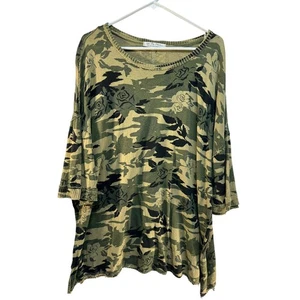 Free People FP We The Free Oversized Camo T-Shirt Distressed Grunge Emo - Bild 1 von 11