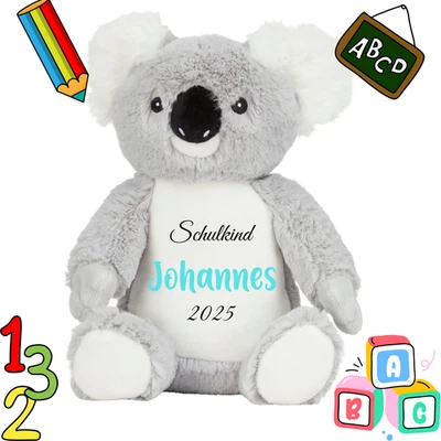 KIDDIES Einschulungs-Koala mit Namen – Personalisiertes Kuscheltier für kleine Schulheld