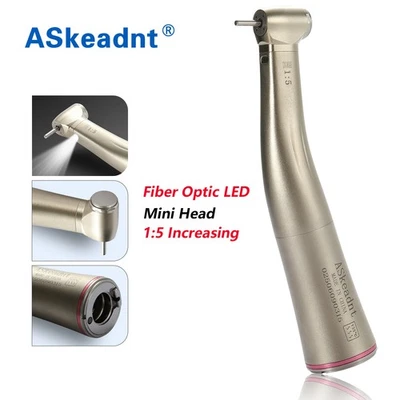 ASKEADNT KAVO STYLE Dental LED 1:5 Rotes Winkelstück Schnellläufer Mit Licht MINI HEAD