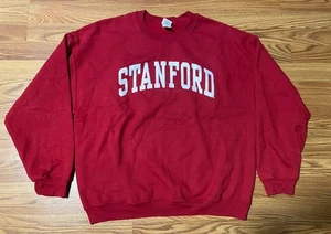 X-Large Men’s Vintage Stanford University Crewneck Cardinal Sweater Red Cotton - Picture 1 of 4
