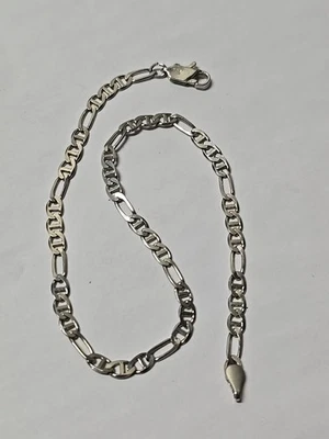 Sterling Silver Italian Figaro Anchor Link Bracelet 10.5 In Long 4mm Mens... - Image 1 of 4