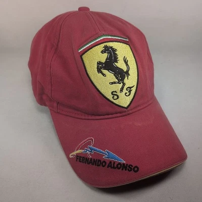 Vintage Red Fernando Alonso Ferrari F1  Formula 1 Hat Cap 2x World Driver Champ - Image 1 of 4