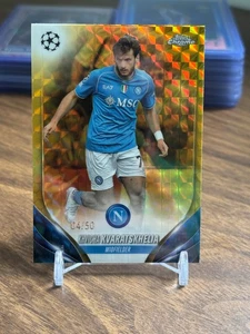 Khvicha Kvaratskhelia 2023-24 Topps Chrome UCC #199 Gold Geometric Refractor /50 - Picture 1 of 2