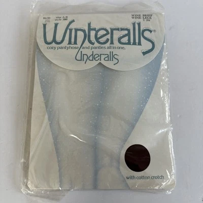 Винтажные колготки Hanes 1979 Winteralls винно-красные размер A B стиль 380 - Изображение 1 из 4