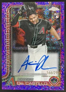 2025 Topps Chrome Adrian Del Castillo RC Auto Purple Speckle /299 Diamondbacks - Picture 1 of 2
