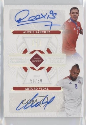 2022 National Treasures Road to FIFA World Cup Dual /99 Alexis Sanchez Auto - Image 1 of 2