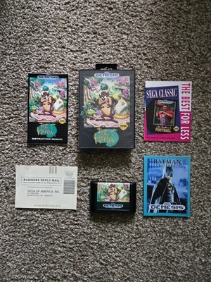 Taz-Mania (Sega Genesis, 1992) 1ª impresión caja original completa, cartucho y manual Foto 1 de 4