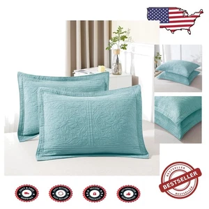 Soft and Elegant Cotton Floral Pillow Shams for King Size Beds, 2-Piece Set - Picture 1 of 9