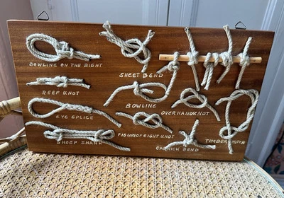Nautical Gift Knots Board Original Signed Maritime Art Plaque Hamburg 1985 - Image 1 of 4