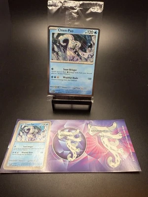 Pokemon Paradox Rift Chien-Pao 057/182 Cosmos Holo Sealed Exclusive w/ Stickers - Image 1 of 3