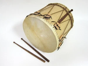 MEDIEVAL RENAISSANCE DRUM w/ SNARE & STICKS ~ EMS DESIGN ~ 13 X13" - Picture 1 of 4