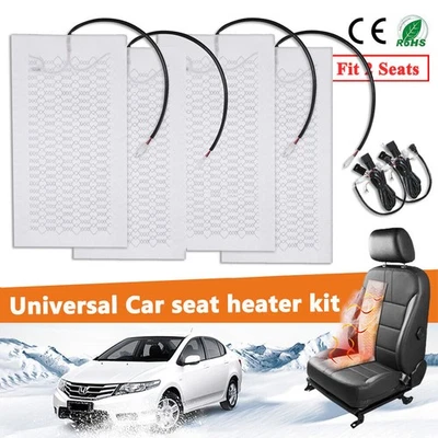 12V Universal Car Seat Heater Carbon Fiber Heating Pad SUVs Car Seat Heating Kit - Image 1 of 4