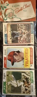 1974 Topps Holiday Rack Pack HOF’ers Jim Hunter; Ron Santo, Harmon Killebrew - Image 1 of 4