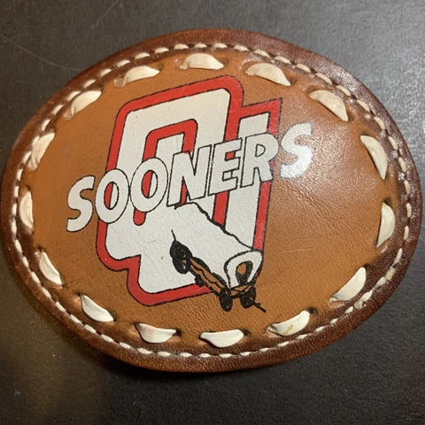 Sooners Leather Belt  buckle University of OKLAHOMA SOONERS-B1 Cover