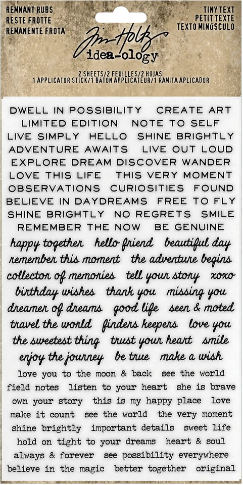 Tim Holtz TH93695 Idea-ology Remnant Rubs Tiny Text