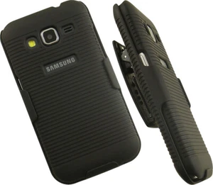 BLACK HARD CASE COVER BELT CLIP HOLSTER STAND FOR SAMSUNG GALAXY CORE PRIME G360 - Picture 1 of 11