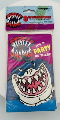 Vintage 1995 STREET SHARKS Party Invitations Sealed Unopened New - Image 1 of 4