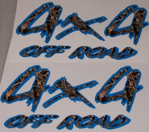 PAIR 4x4 Off Road M4 Camouflage Blue Outline Decals Stickers FIT All Truck Ram F - Picture 1 of 1