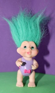 Applause 1991 Magic Troll Doll ADRIANA Teal Hair w/ Purple Outfit w/ Pink Ruffle - Picture 1 of 4