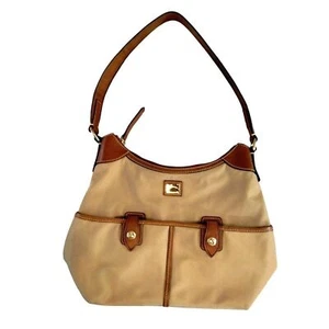 Bolso de Hombro Dooney & Bourke Tostado Bolsillos Cremallera Bolso de Mano Cartera - Imagen 1 de 9