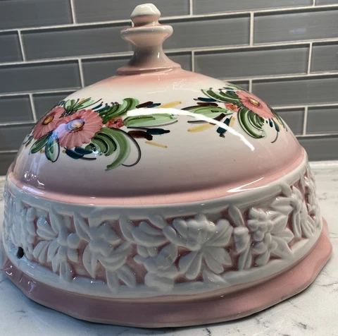 Unbranded Hand Painted Floral Ceramic/Porcelain Spanish Light Fixture *Flaw* Cover