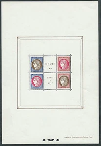 1937 FRANKREICH BLATT PEXIP POSTFRISCH ** - EDF001 - Bild 1 von 1