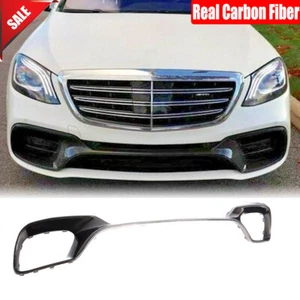 For Mercedes Benz W222 S63 S65 18UP Real Carbon Front Bumper Lip Air Vent Covers - Picture 1 of 13