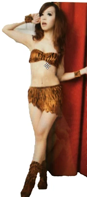 Sujetador con estampado animal tanga, falda, orejas, puños, fundas para zapatos vestido elegante tigre talla 6 Foto 1 de 4