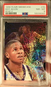 1996 Flair Showcase Ray Allen Row 0 RC Rookie Card PSA 8 - Picture 1 of 2