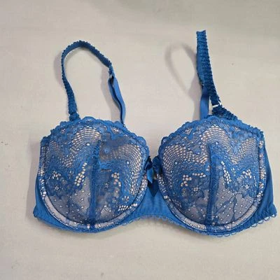Sujetador Adore Me para mujer 34DD azul floral balconette con aros lazo de encaje Foto 1 de 4