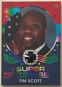 SEN. TIM SCOTT #/D 3/5 2020 LEAF DECISION SUPER POLITICAL GEMS CARD U.S. SENATOR - Picture 1 of 3